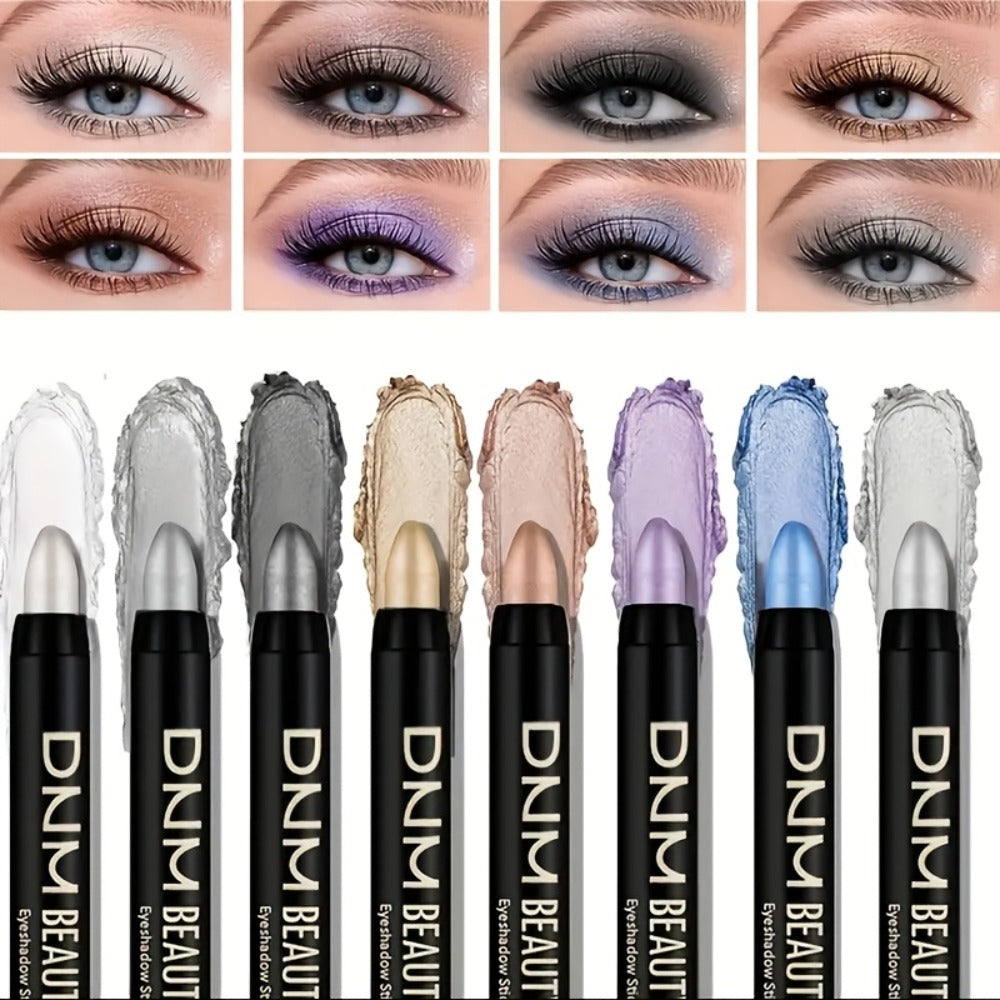 Eyeshadow Sticks and Gel Eyeliner Set 8 or 16PCS Shimmer Highly Pigmented Waterproof, for Makeup, Travel and Everyday Vanity Use