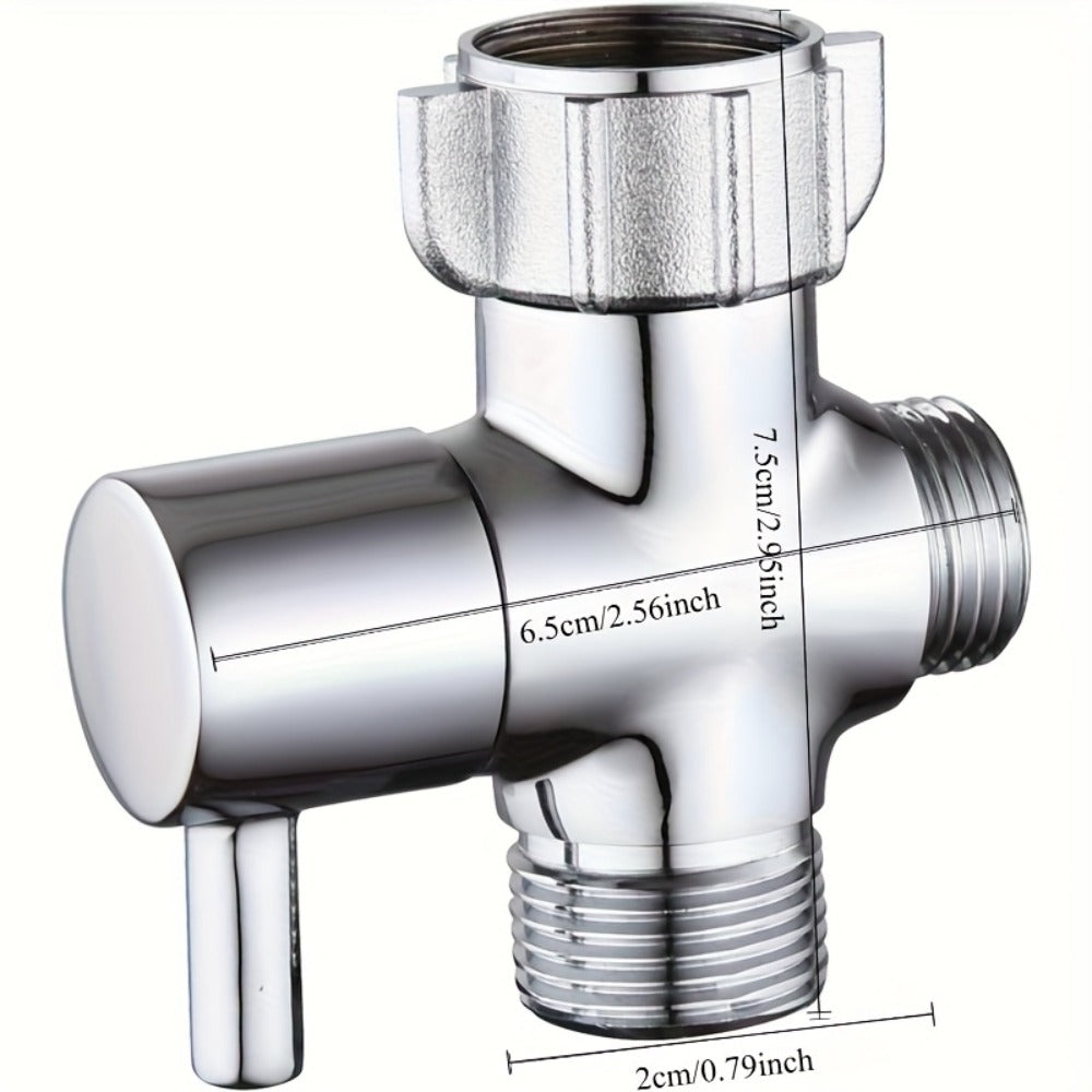Toilet T-Adapter Diverter Valve with Shutoff – 304 Stainless Steel G7/8 American Thread, Chrome Finish