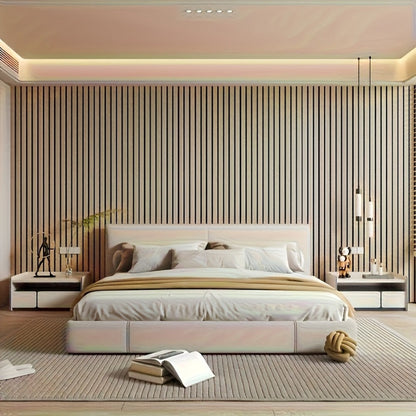 3D Wood Grain Wall Panels Self-Adhesive Peel and Stick Soundproof Grid Board Thick Matte, for Entryways, Bedrooms and Living Spaces