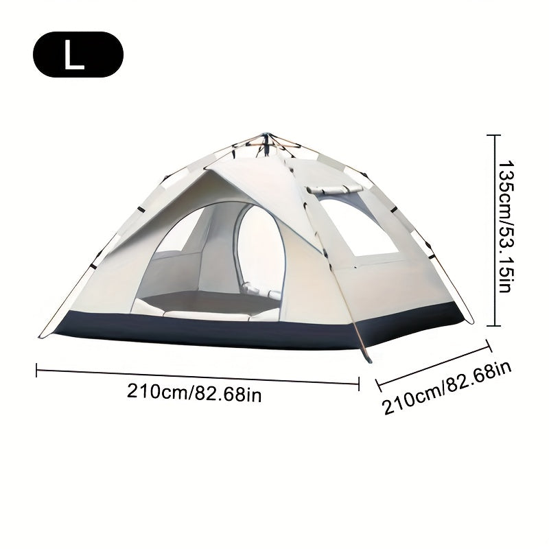 Camping Tent 2-Person Auto Pop-Up with Oxford Cloth, Fiberglass Poles and Four Door-Window Options