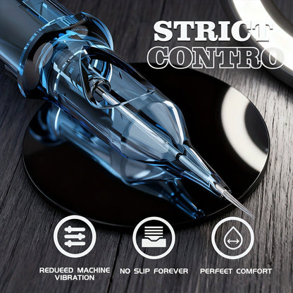 50PCS Round Shader Tattoo Cartridge Needles RS Mixed Size EO Sterilized Disposable for Temporary Body Art, Festivals and Costumes