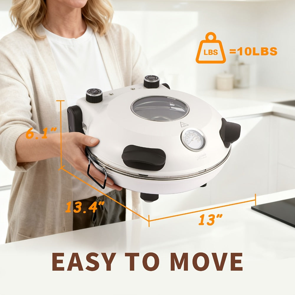 Indoor Pizza Oven Countertop, 12-Inch Electric Pizza Maker Machine for Home Kitchen, Heats Up to 800°F