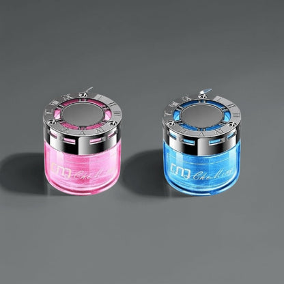 Two-Piece Solid Gel Car Air Freshener Jars with Four Cologne, Blue Bell, Rose and Osmanthus Scent Pairings