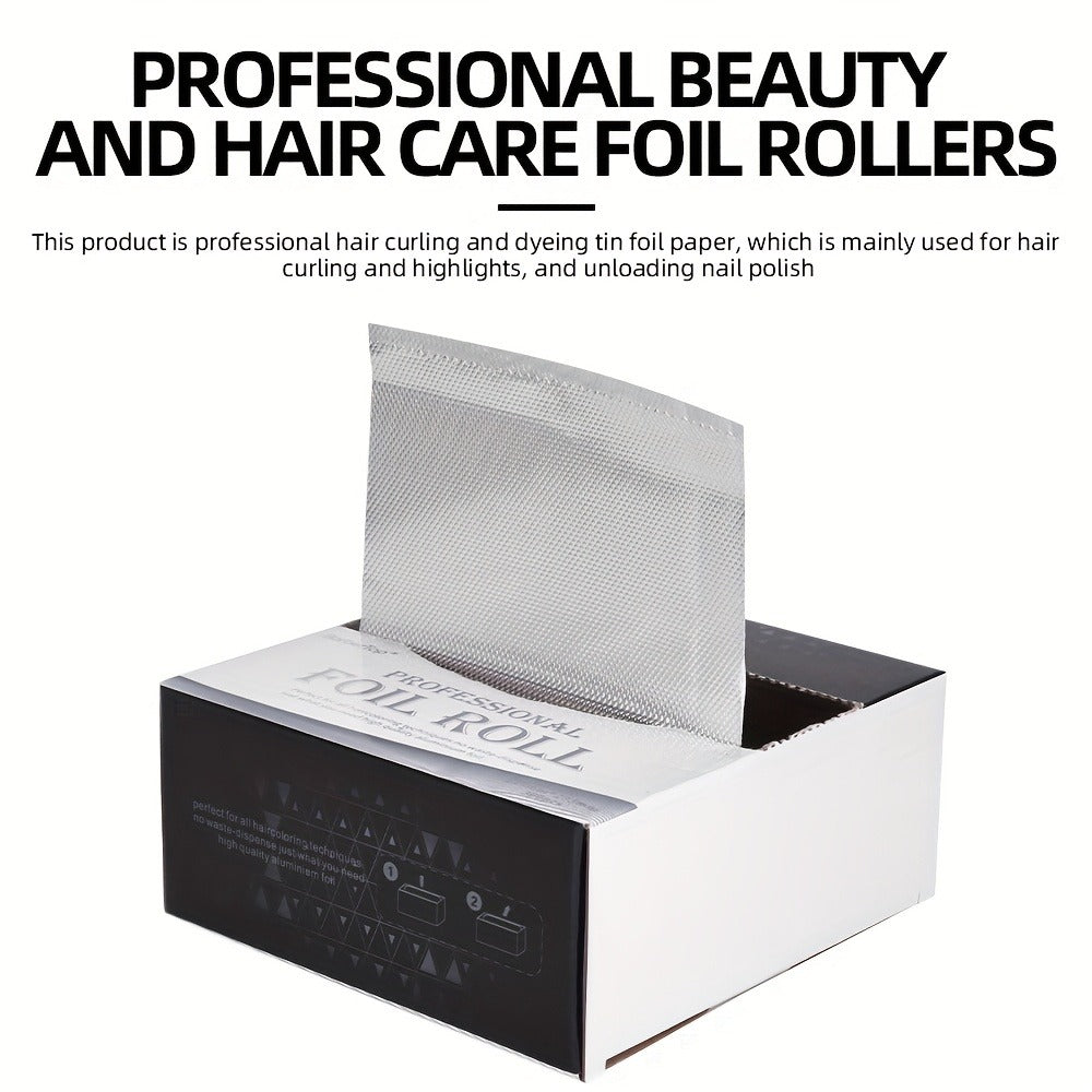 Hair Highlighting Foil Sheets 300pcs Box | Professional Salon Aluminum Foil Paper for Balayage Coloring Perming | Even Heat Distribution