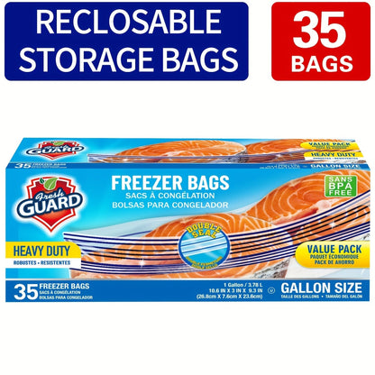 Reclosable Food Storage Bags Heavy Duty Ziplock Seal Fresh-Keeping Bags for Fruits Vegetables Grains Meat Kitchen Organizer Multiple Sizes