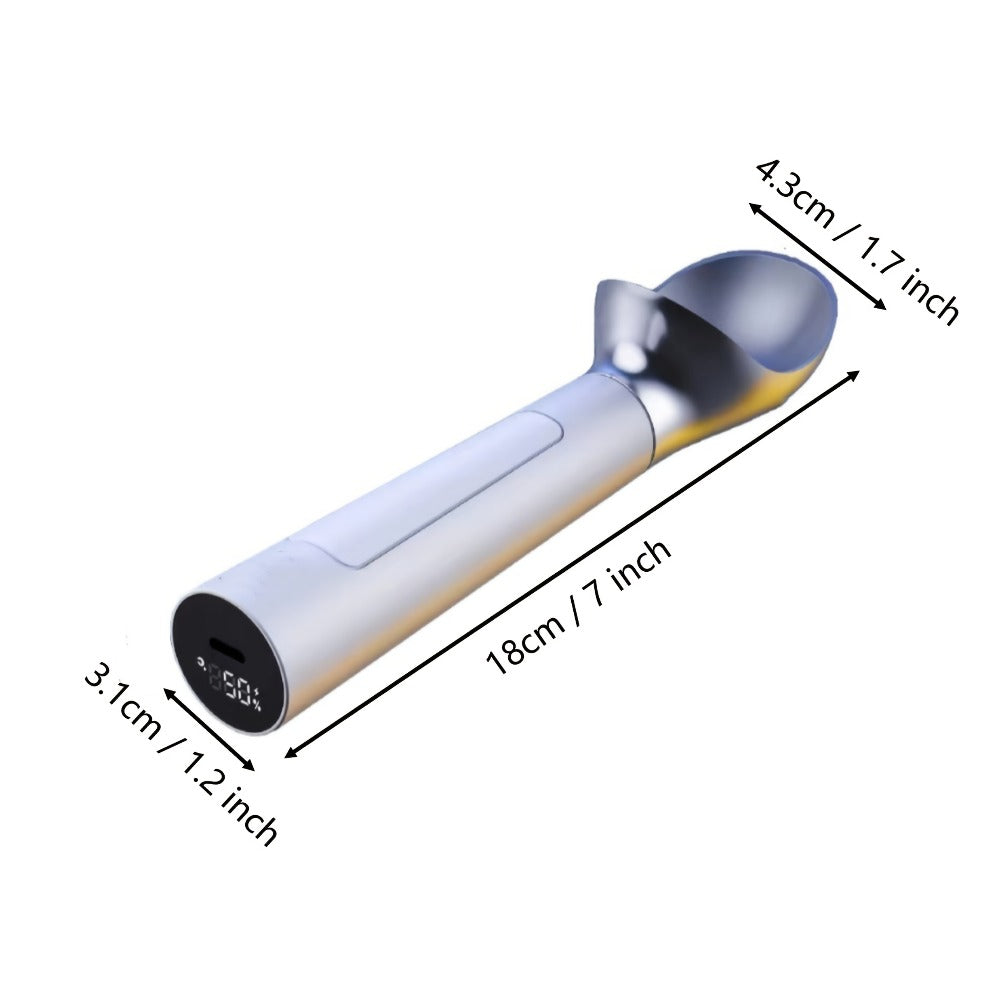 Heated Electric Ice Cream Scoop, USB-C Rechargeable with 3 Temperature Levels up to 158°F, Touch-Activated