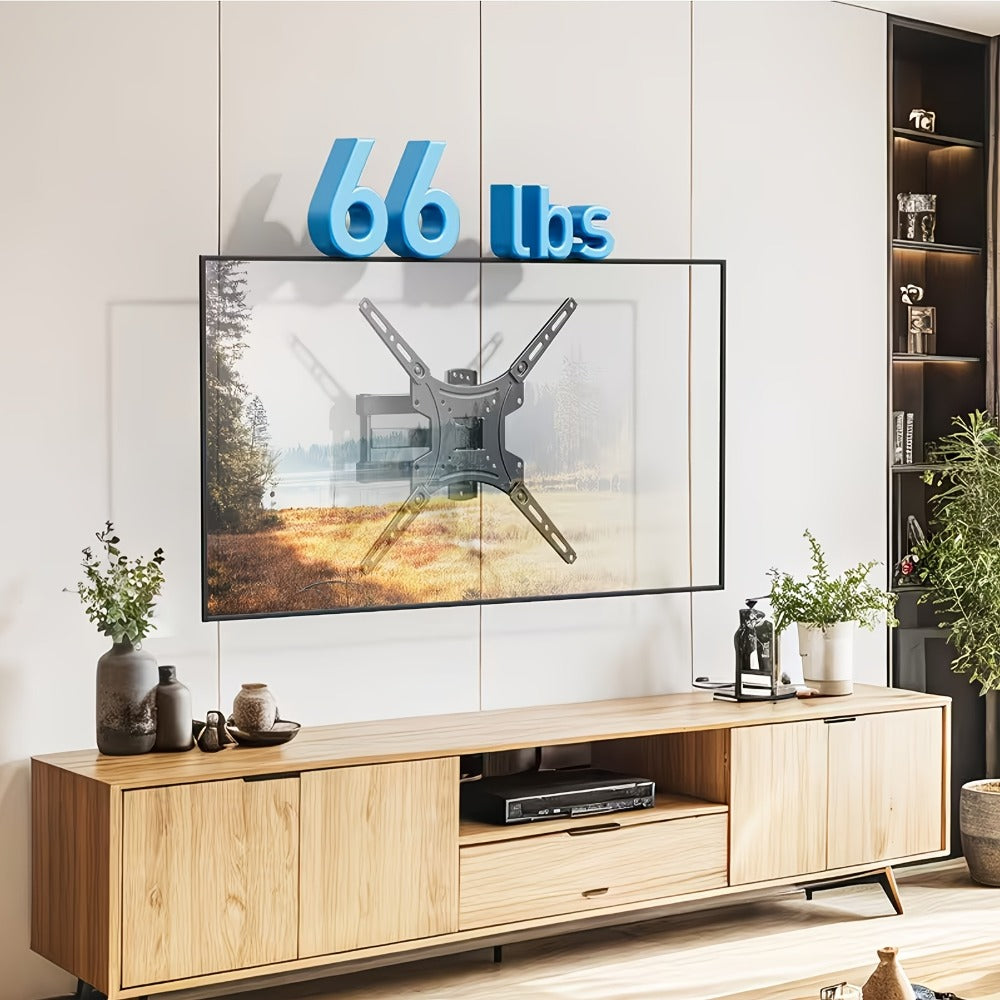 Compact Dual-Arm Full-Motion TV Wall Mount for 26-57 Inch Screens with Swivel, Tilt and Extension