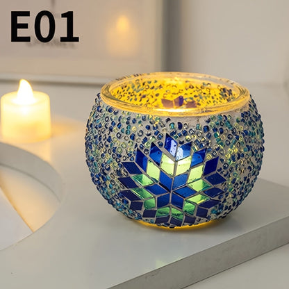DIY Turkish Moroccan Mosaic Lamp Kit Handmade Glass Metal Brass Dimmable Bohemian Table Light for Entryways, Bedrooms and Living Spaces