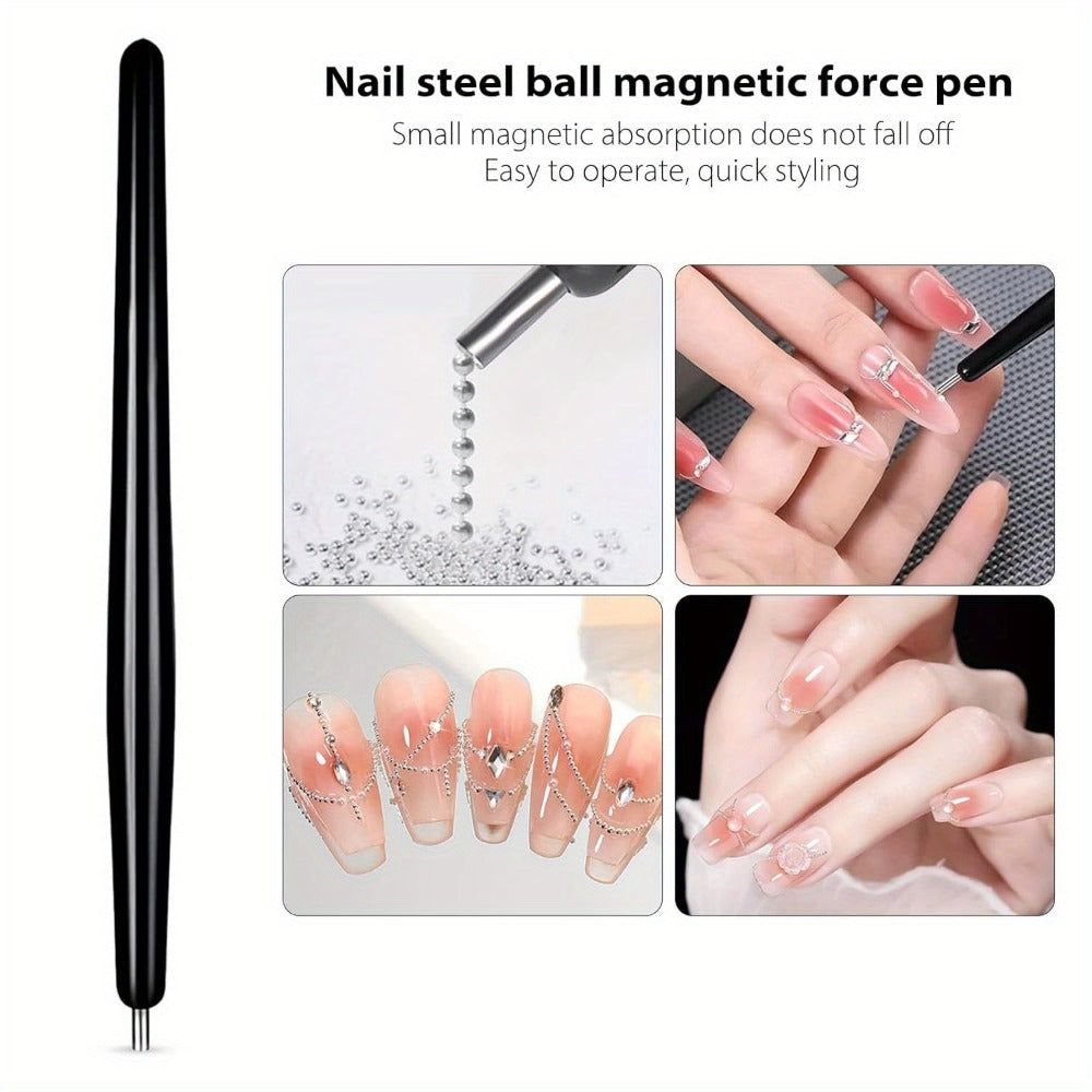 Cat Eye Nail Magnet Set 11pcs – 3-in-1 Magnet Stick with Heart & Bunny Designs, Strong Magnetic Tool for Cat Eye Gel Polish Nail Art