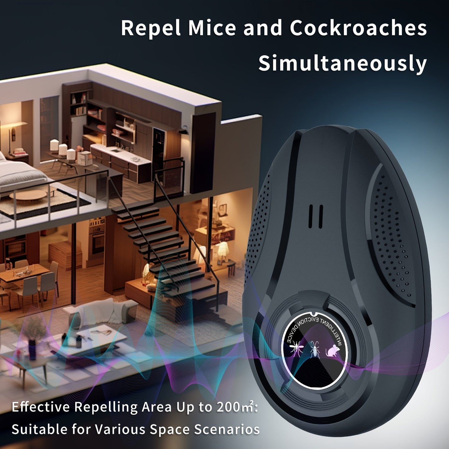 Electronic Pest Repeller, Soundwave Variable Frequency Insect for Home, Shop & Warehouse, Repels Mosquitoes