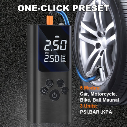 Cordless Tire Inflator Portable USB Rechargeable – Digital Gauge & LED Light, Fast Air Compressor with Auto Shutoff for Car, Bike