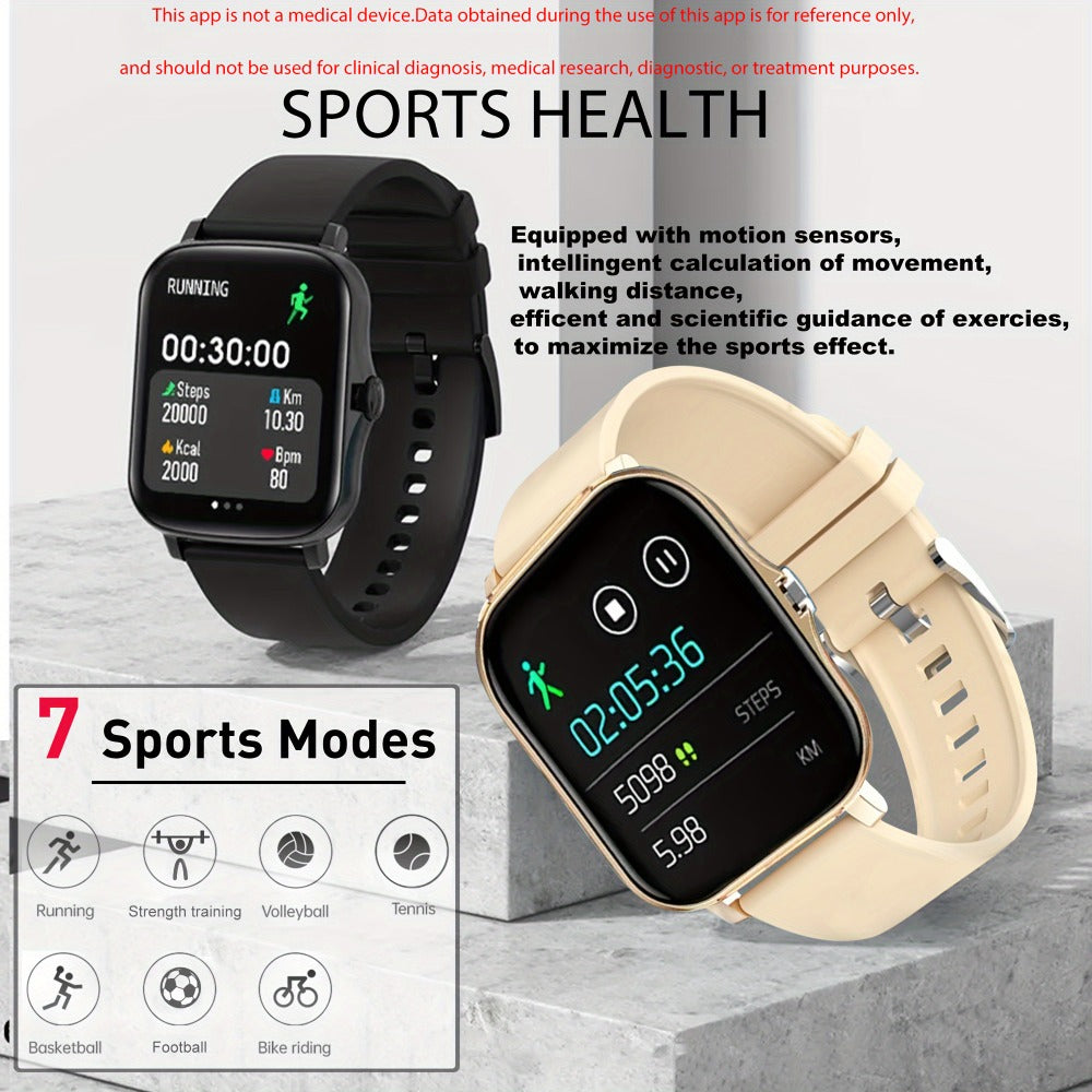 Smartwatch with Pedometer, Calorie & Distance Tracker, Customizable Watch Faces, Call & SMS Alerts, Multi-Sport Modes – Unisex Android