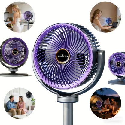 RV Fan 5-in-1 USB Rechargeable 4000mAh Battery 5-Speed Type-C Charging Port Portable Room Fan for Entryways, Bedrooms and Living Spaces