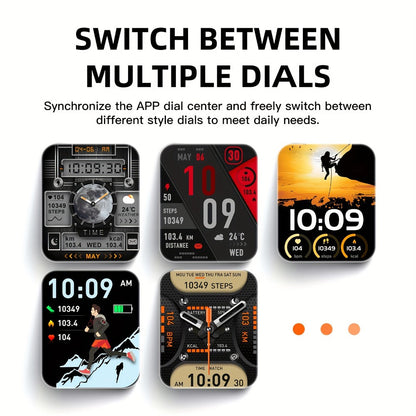 Smartwatch for Men 2.02 Inch with LED Flashlight, Wireless Calling and Activity Tracking for Outdoor Use