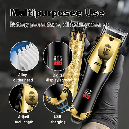3-in-1 Hair Clipper Grooming Kit for Men – WEEME USB Rechargeable Cordless Beard Trimmer & Body Shaver Set, Home Barber Hair Cutting Kit