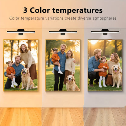 Picture Lights for Wall Battery Operated Rechargeable, Cordless LED Wall Sconce with Remote & 3 Color Temperatures