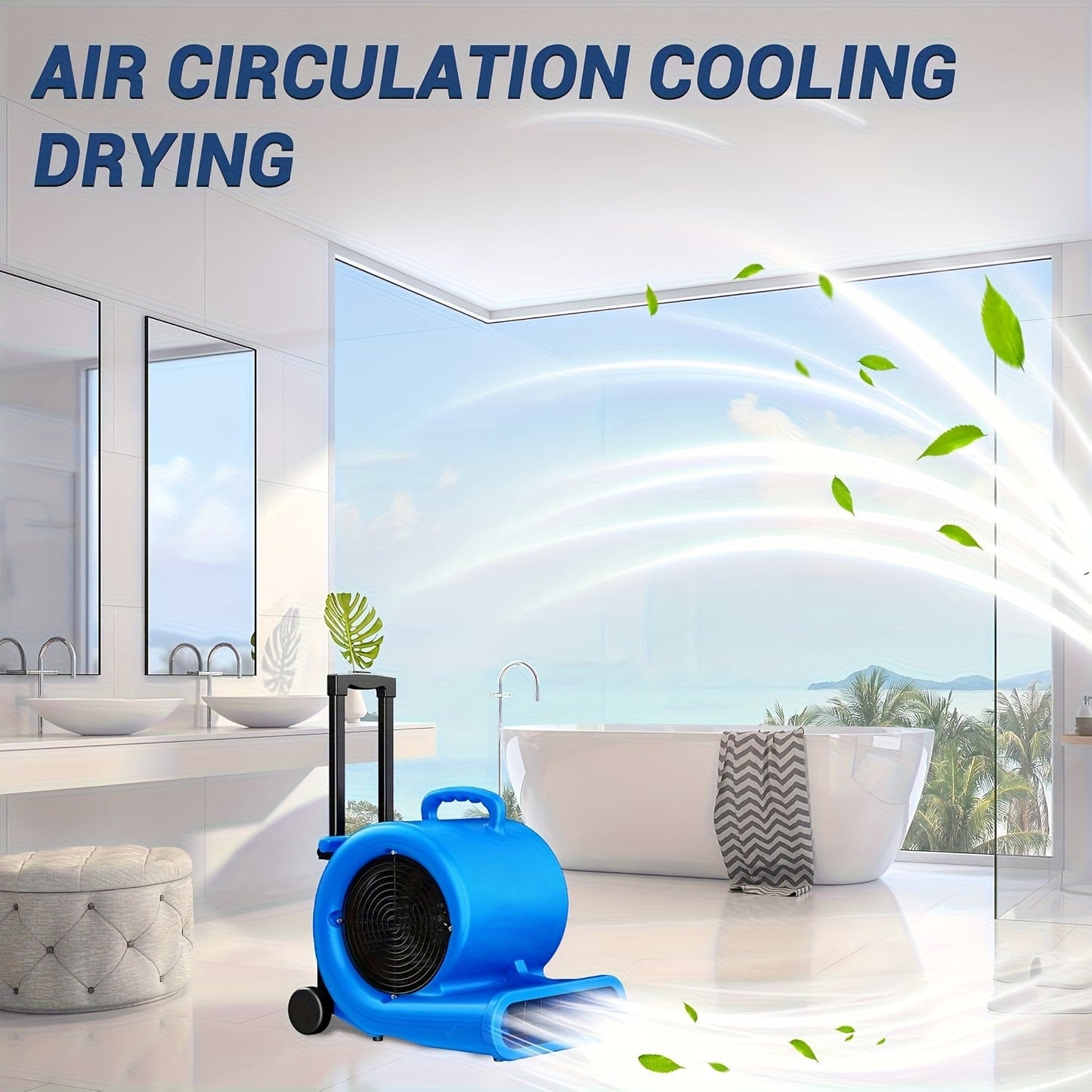 Air Mover Floor Dryer 5000CFM 1HP, Carpet Dryer & Portable Blower Fan, 3-Speed Quiet Floor Drying for Home & Commercial Use