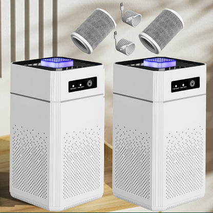 Air Purifier Two-Pack with HEPA Filters, Replacement Filters and USB Charging Cables for Two Spaces