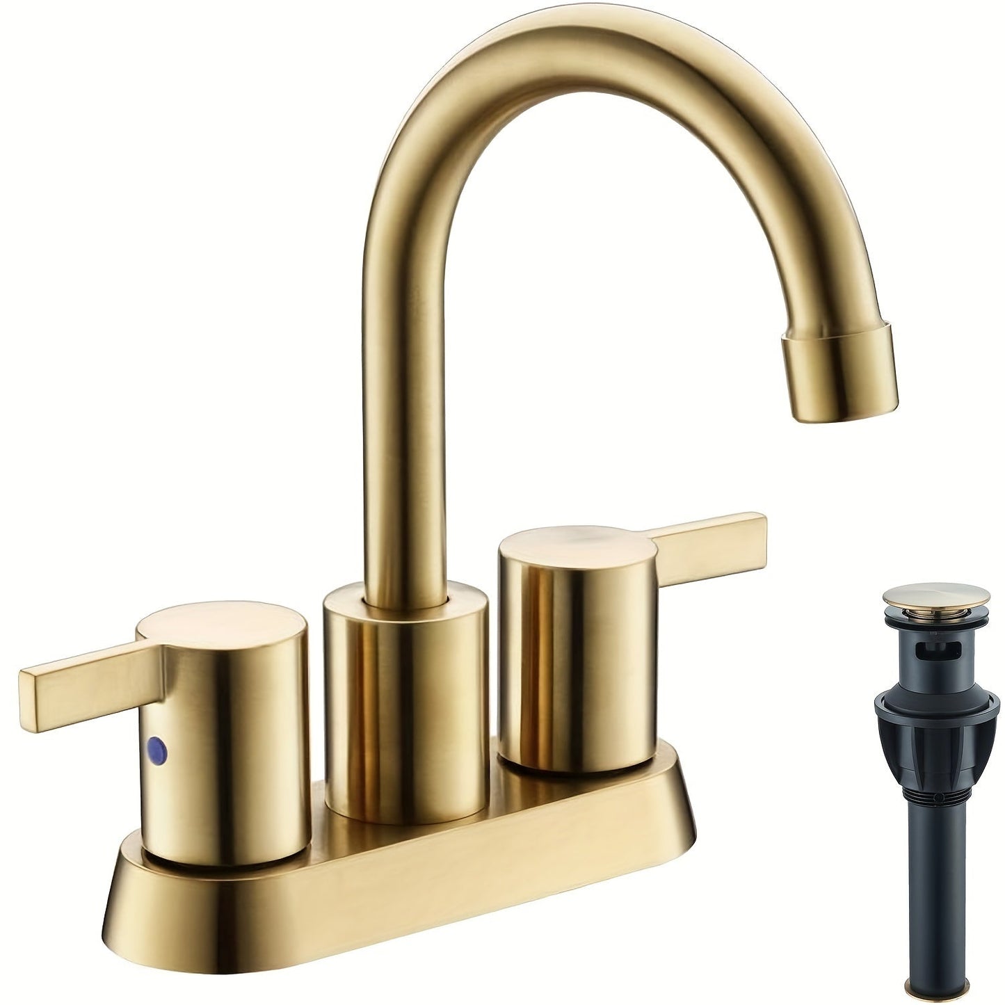 4-Inch Centerset Bathroom Faucet with Dual Handles, Swivel Spout and Single or Two-Piece Finish Options