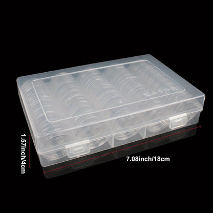 Clear Coin Capsules 300PCS with Adjustable EVA Foam Gaskets, Plastic Round Coin Holders for Collectors