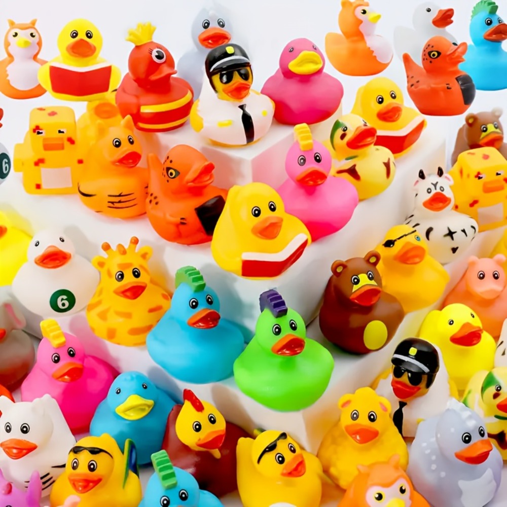 Mini Rubber Ducks Bulk Set, 2" Floating Bath Toy Variety for Kids, Cute Assorted Ducks for Bath Time