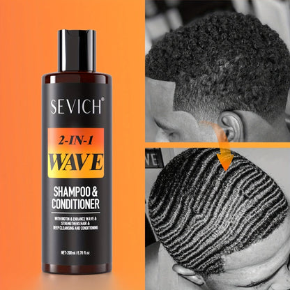 360 Wave Shampoo & Pomade for Men 2-in-1 with Biotin & Glycerin, Deep Cleansing Conditioning Formula