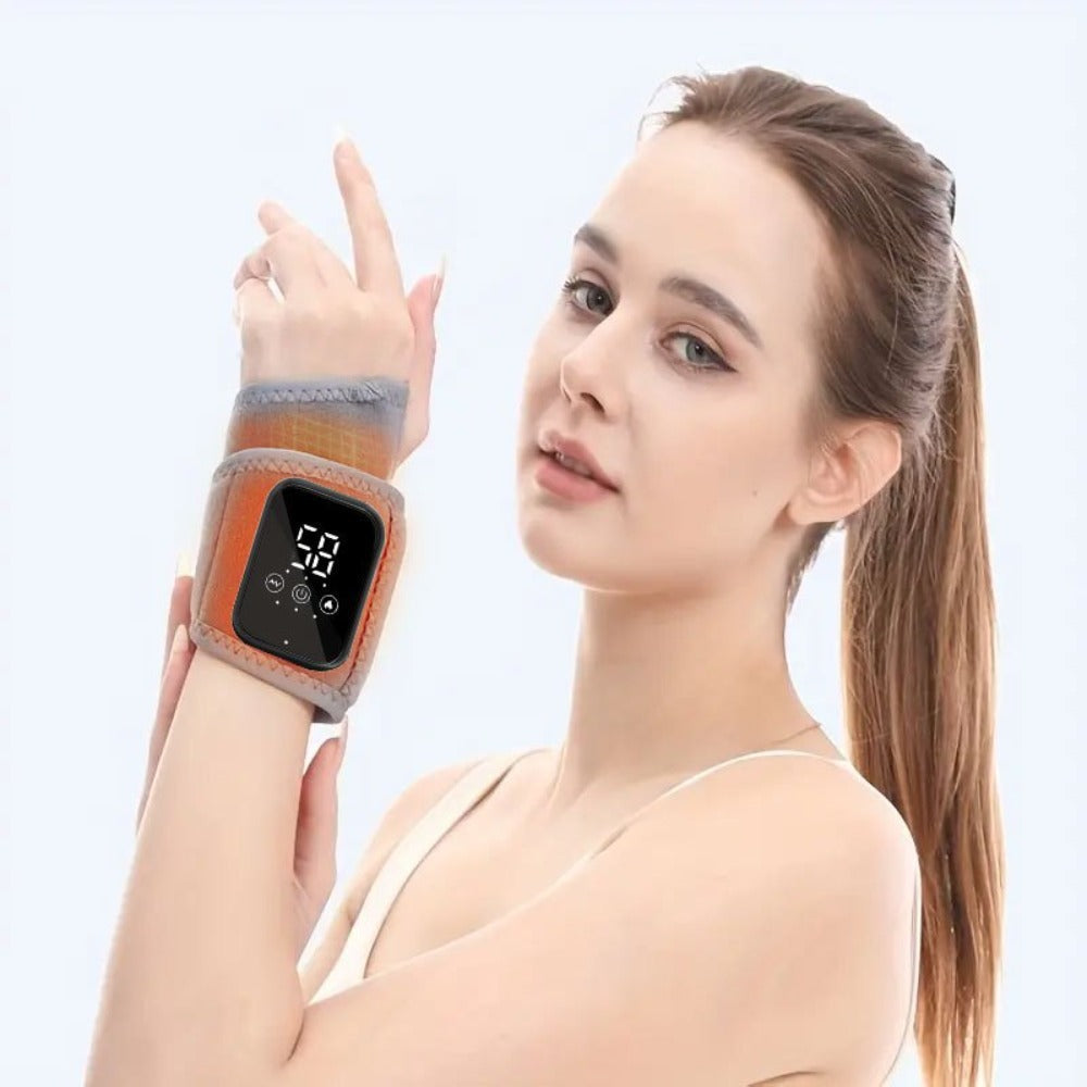 Heated Hand Massager Gloves, Rechargeable Vibrating Wrist & Hand Protector with 3-Speed Heat Control