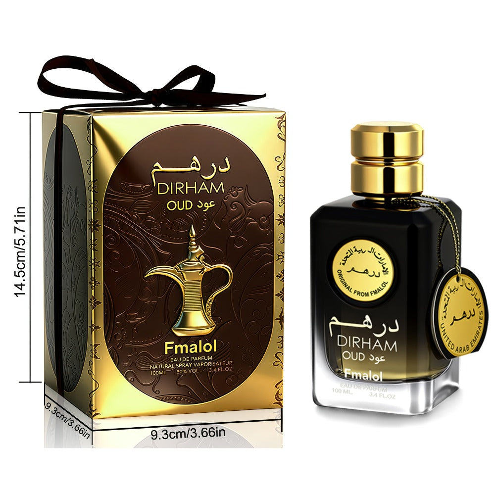 Agarwood Oud Arabic Perfume for Men 3.4 oz Luxury Woody Oriental Cologne - Dubai Middle East for Bath Time, Home Spa and Personal Care
