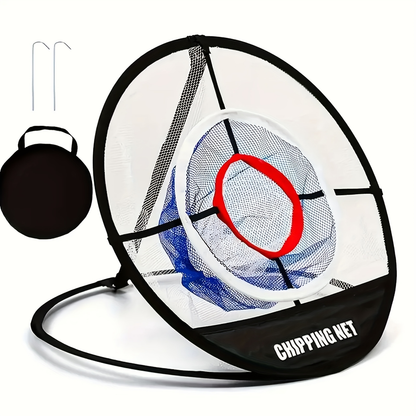 Portable Folding Golf Ball Pick Up Net – Golf Training Target Retrieval Net with Fixing Tool for Indoor & Outdoor Swing Practice