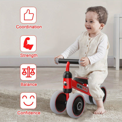 Baby Balance Bike for 1 Year Old Boys Girls No Pedal 4 Wheel Infant Toddler with the Listed Color, Size or Set Options for Everyday Use