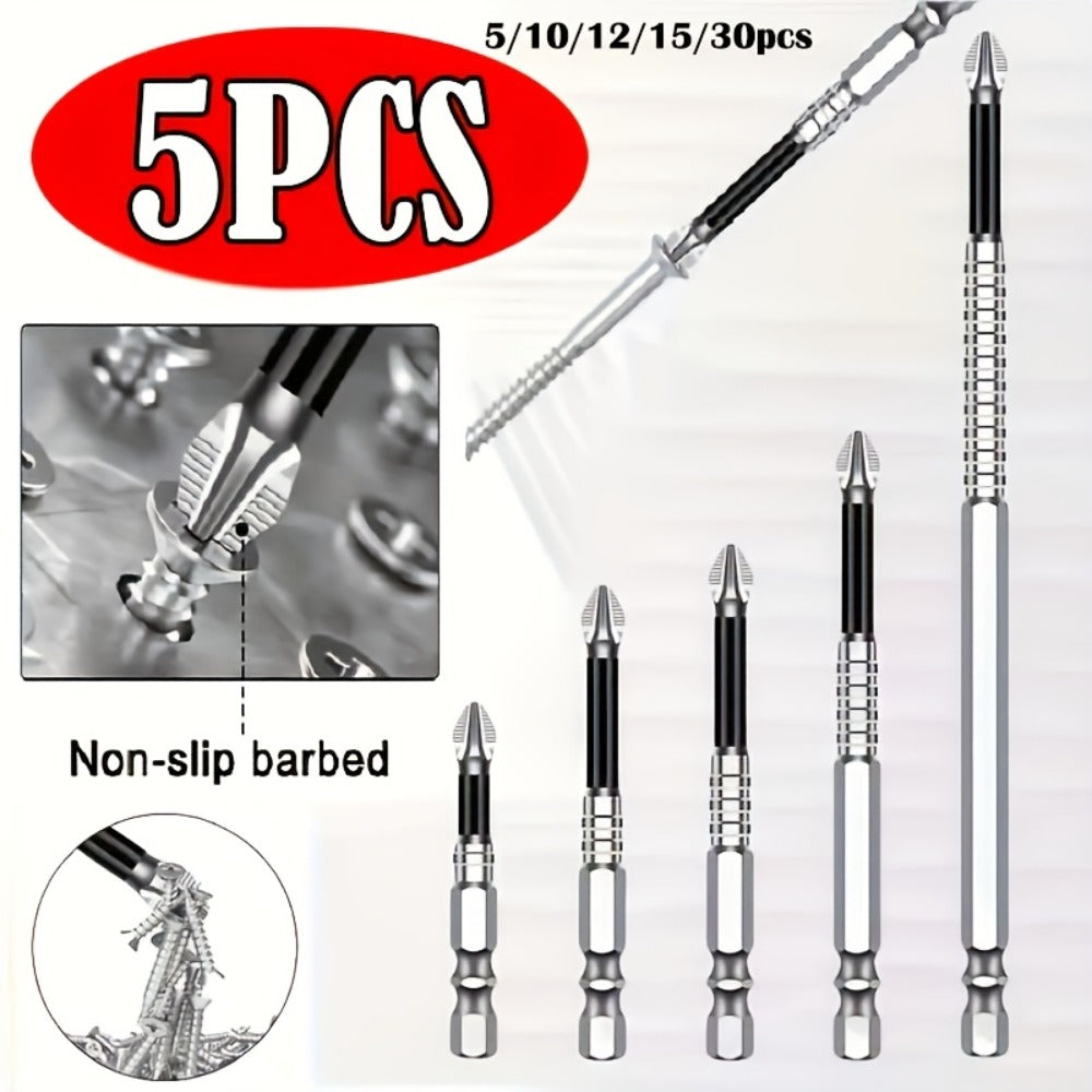 Nanwei K5 Magnetic Driver Bit Set with Hex Shanks, 50-150mm Lengths and 5- to 30-Piece Options