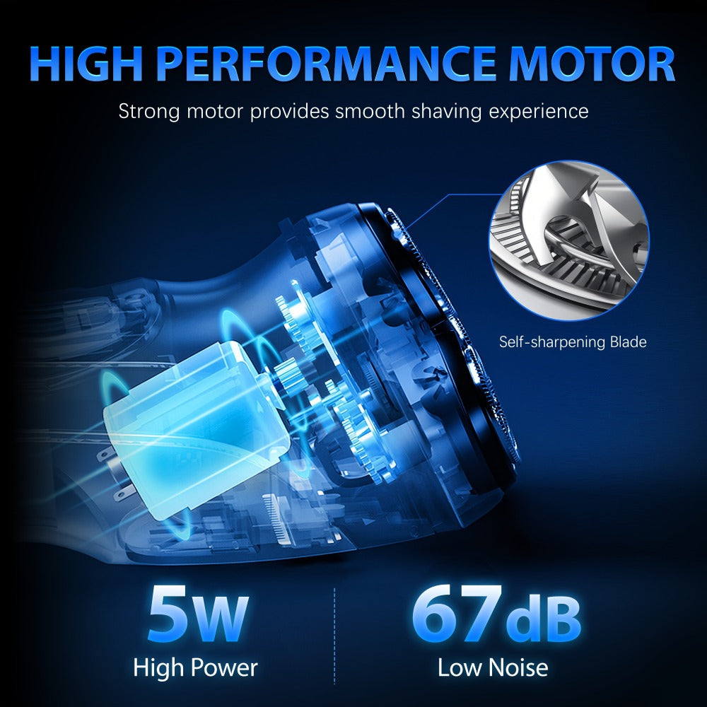 Cordless Electric Razor for Men Rechargeable Fast Charging Washable Heads Face Shaver – Smooth Close Shave Portable Electric Shaving Machine
