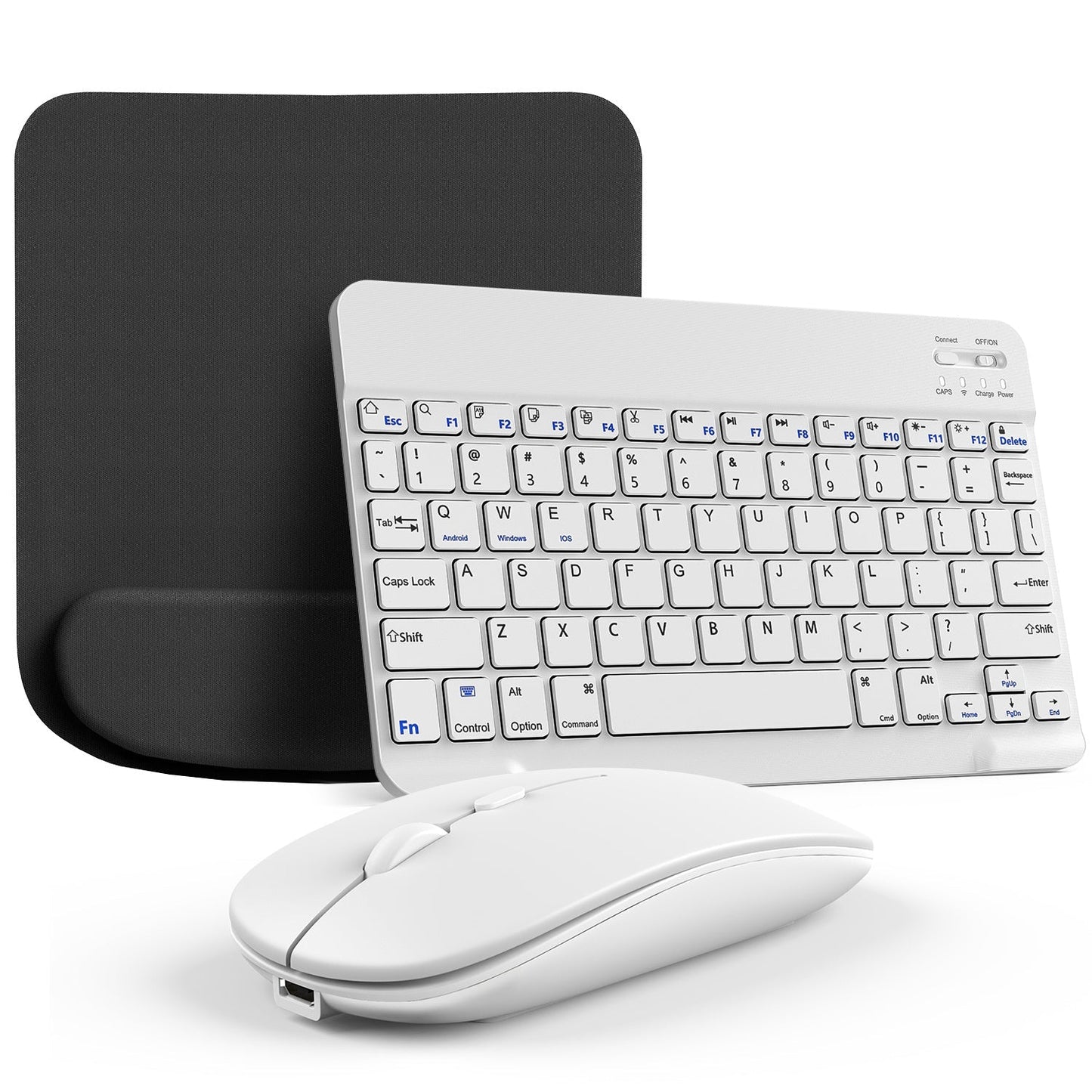 Wireless Keyboard and Mouse Combo with Mouse Pad, Silent 2.4G USB Full Size Keyboard Mouse Set for PC Laptop Mac Desktop