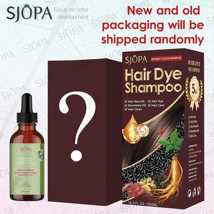 Hair Dye Coloring Shampoo 5-in-1 Upgraded with Hibiscus Oil, Squalane & Glycerin – Quick Color & Nourishing, Gentle Skin-Safe Formula