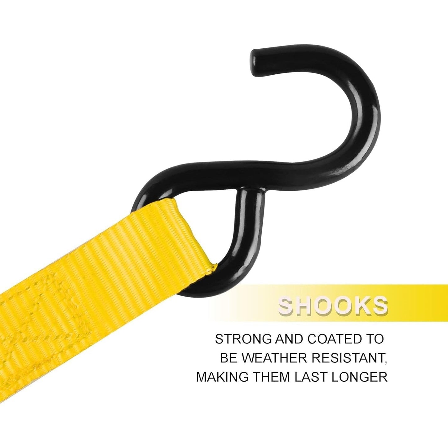 Ratchet Tie Down Straps 4-Pack 15FT 1, 500 lb Break Strength Heavy Duty with Soft Loops & Storage Bag – High-Visibility Webbing