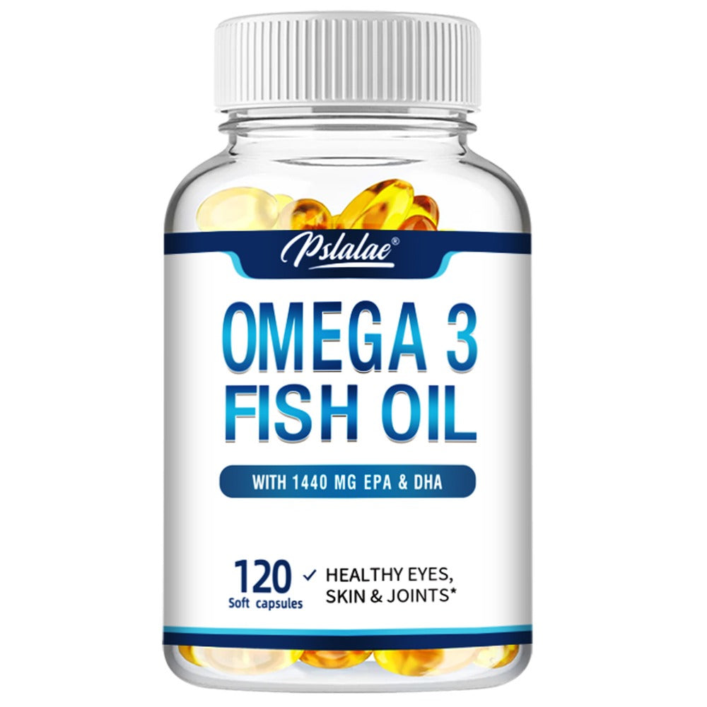 Triple Strength Omega-3 Fish Oil Softgels 120 Capsules with High-Potency EPA & DHA, Heart, Brain