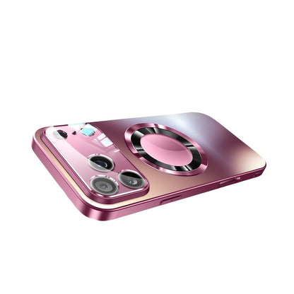 Phone Case Matte Titanium-Finish Cover with Built-In Glass Lens Protector for Select iPhone Models