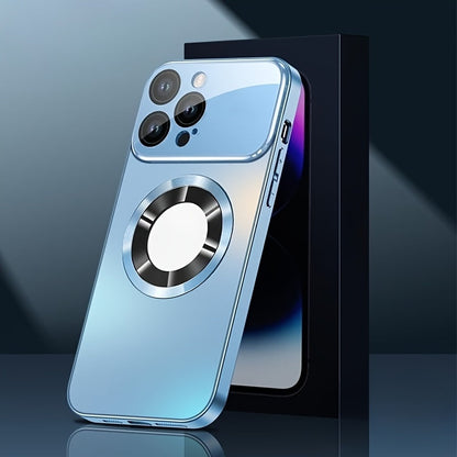Phone Case Matte Titanium-Finish Cover with Built-In Glass Lens Protector for Select iPhone Models