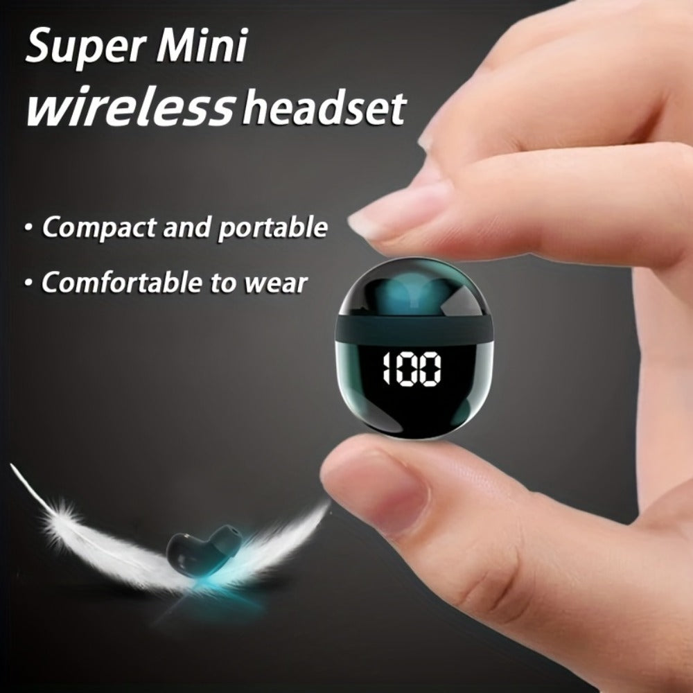 True Wireless Earbuds Ultra-Small In-Ear Design with No-Flash Charging Case and Khaki Finish