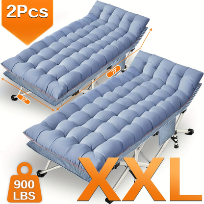 Folding Camping Cot with Mattress 75"-79" | Portable Sleeping Cot for Adults Kids & Teens | Home Office Beach Garden Fishing | Max Load