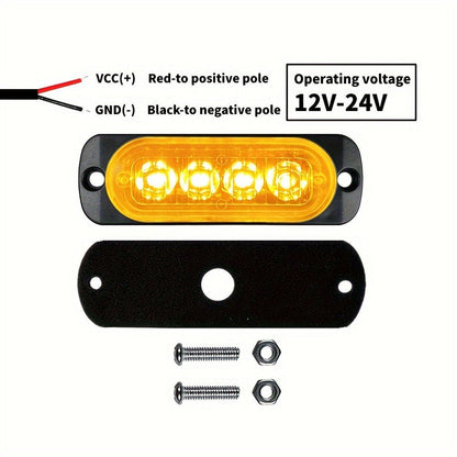 10pcs Universal LED Marker Lights for Trucks Cars 12V-24V Upgraded Clearance Side Marker Indicator Lamps, White Amber Red Options