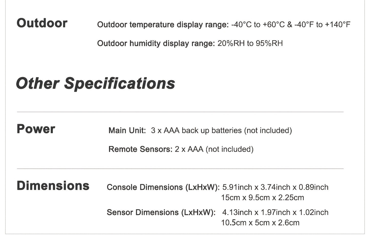 Indoor Outdoor Thermometer | Wireless Hygrometer Home Patio Greenhouse