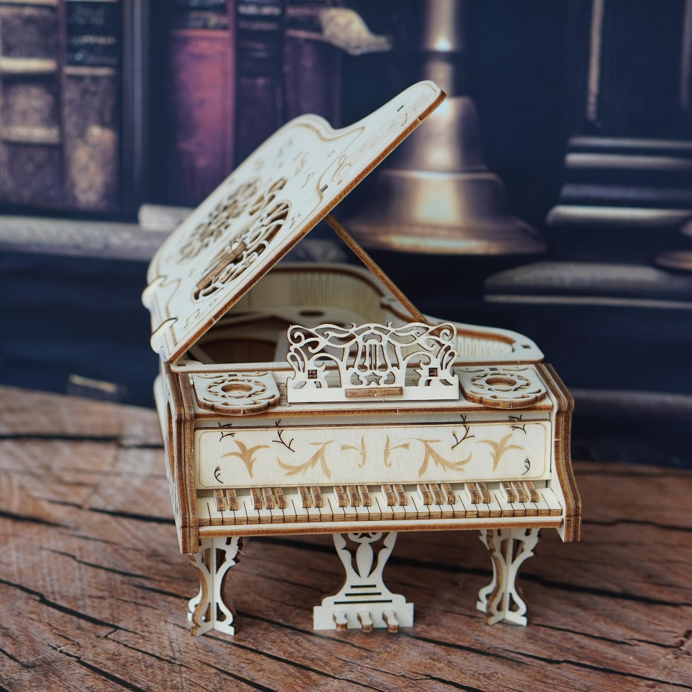 Piano Model Kit 3D Wooden Puzzle – Detailed Plywood Jigsaw Assembly, Musical Instrument Handcraft for Adults & Teens