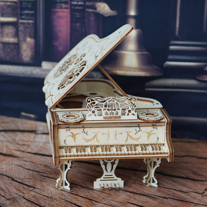 Piano Model Kit 3D Wooden Puzzle – Detailed Plywood Jigsaw Assembly, Musical Instrument Handcraft for Adults & Teens