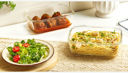 Large Glass Food Storage Containers with Lids 2 Pack, 63oz Borosilicate Glass Meal Prep Containers