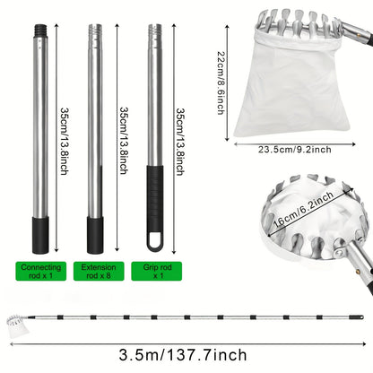 Fruit Picker | Telescoping Pole with Basket Apple Mango Orange Tree