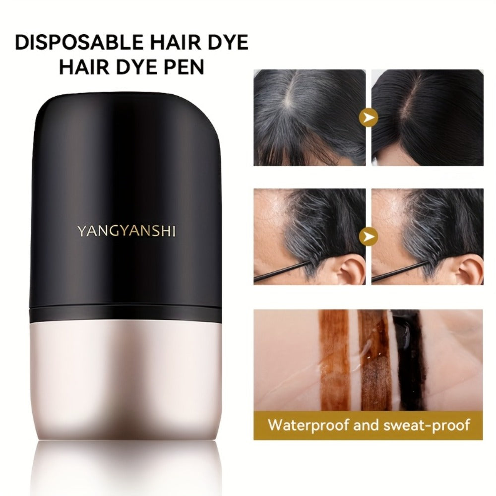 Root Touch Up Hair Dye Stick Instant Gray Hair Coverage Pen Waterproof Sweatproof Colorfast No Stain on Clothes Natural Black Black Brown
