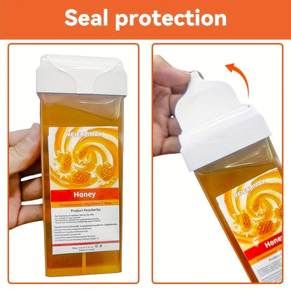 Hair Removal Roller Wax Strips 100g Handheld Depilatory Wax Kit, Smooth Skin for Legs Arms Underarms Bikini Line