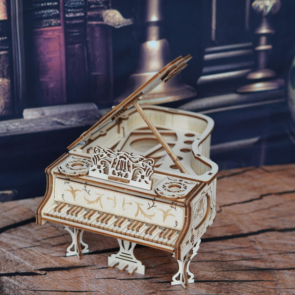 Piano Model Kit 3D Wooden Puzzle – Detailed Plywood Jigsaw Assembly, Musical Instrument Handcraft for Adults & Teens