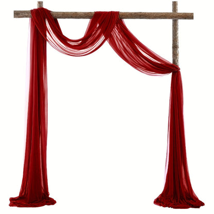 Sheer Gauze Backdrop Curtain, 31.5 x 315 Inches, in Ten Solid Colors for Draping or Hanging